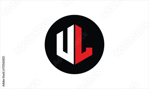 UL initial letter polygon icon gaming logo design vector template. batman logo, sports logo, monogram, falcon, war game, symbol, playing logo, abstract, fighting, typography, icon, minimal, premier 