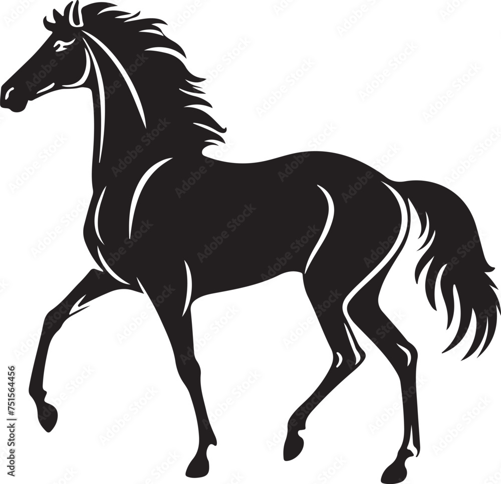 Obraz premium black horse silhouette vector illustration design