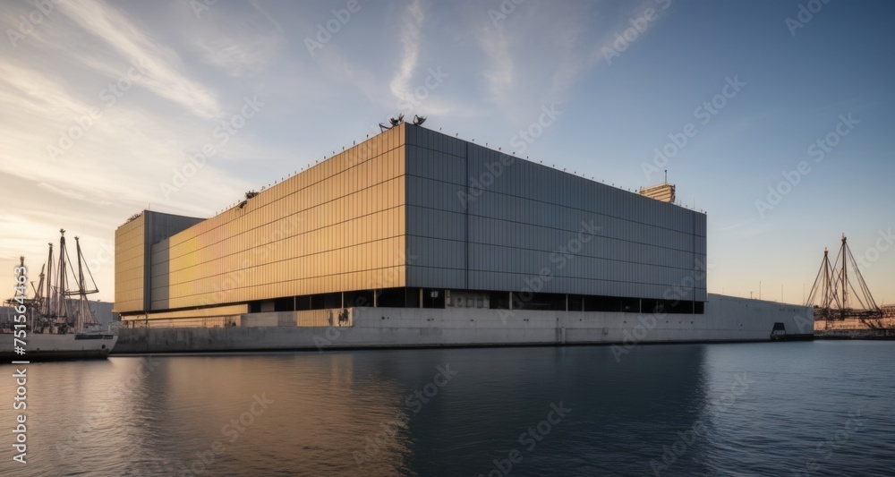 Obraz premium Modern architecture meets tranquil waters