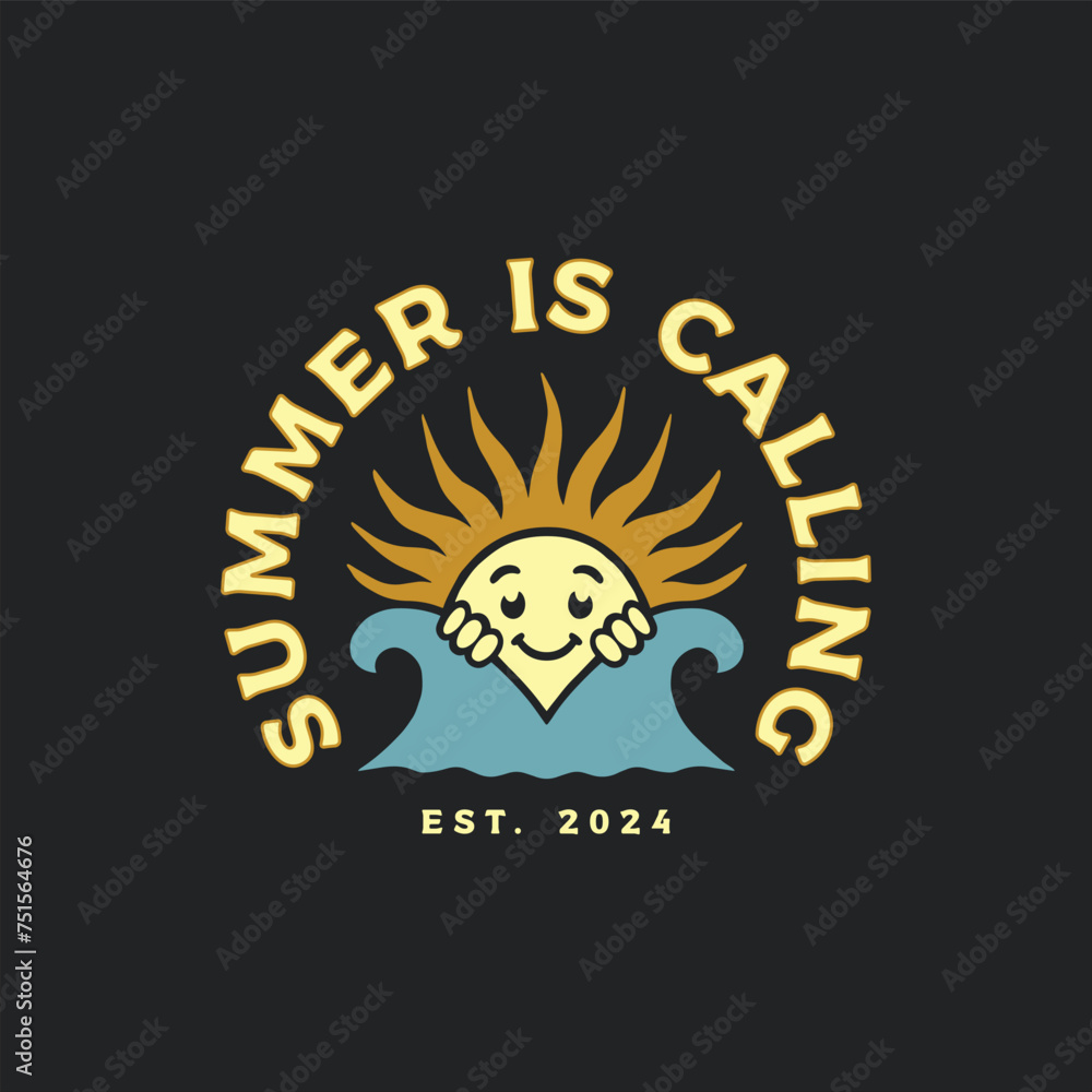 Fototapeta premium Vintage surf design template for surf club, surf shop, surf merch.