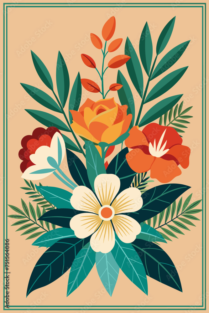 Fototapeta premium Minimalist Floral Vector: Perfect for all your creative projects