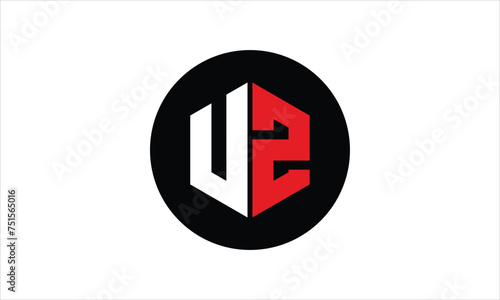UZ initial letter polygon icon gaming logo design vector template. batman logo, sports logo, monogram, falcon, war game, symbol, playing logo, abstract, fighting, typography, icon, minimal, premier 