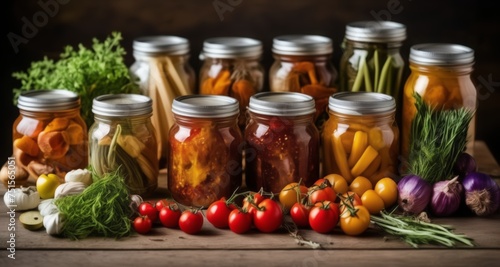  Vibrant jars of pickled produce, a feast for the eyes and palate