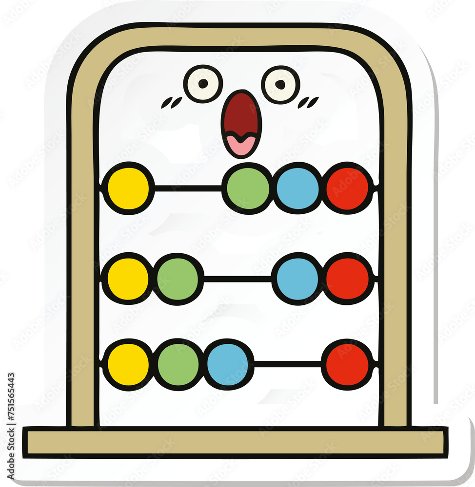 sticker of a cute cartoon abacus sticker of a cute cartoon abacus