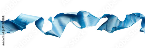 torn blue ribbon, PNG transparent object photo