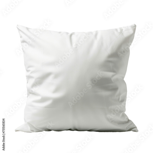 A white pillow with a white cover Isolated on transparent background, PNG