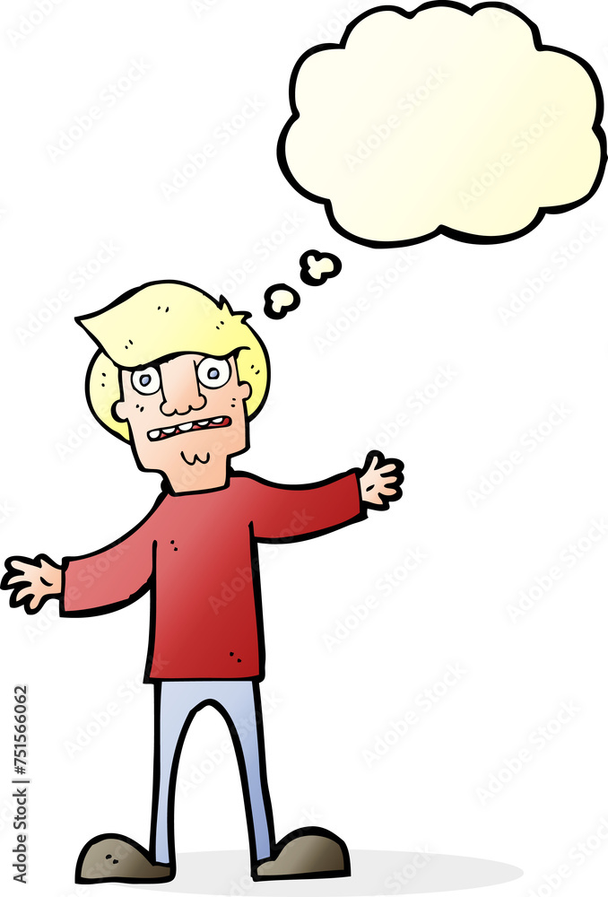 cartoon surprised man with thought bubble cartoon surprised man with thought bubble
