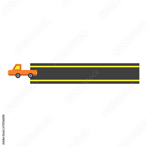 Sticky notes car on the road,digital art illustration