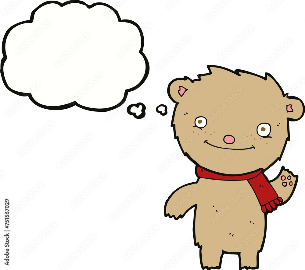 cartoon cute teddy bear with thought bubble cartoon cute teddy bear with thought bubble