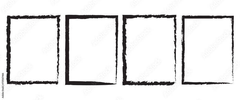 custom made wallpaper toronto digitalGrunge square and rectangle frames, Square shape outline on hand draw style. empty black boxes set. Rectangle borders collections. Rubber square stamp imprint.