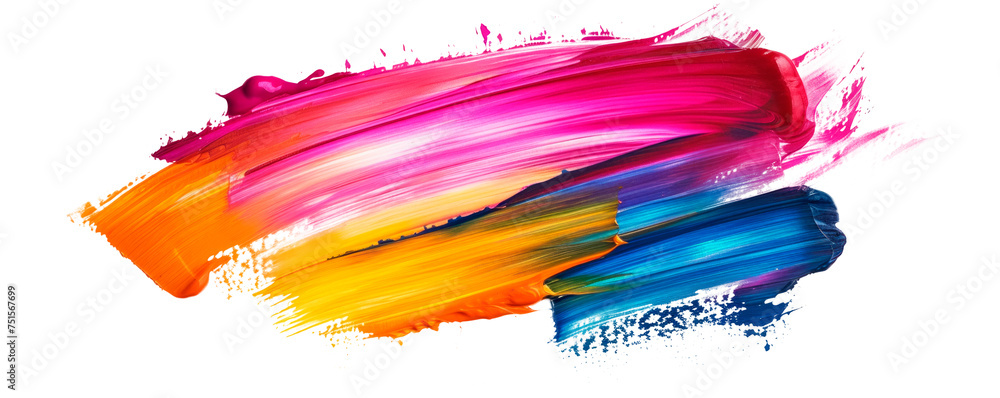 A colorful brush stroke. Isolated on transparent background, PNG A colorful brush stroke. Isolated on transparent background, PNG