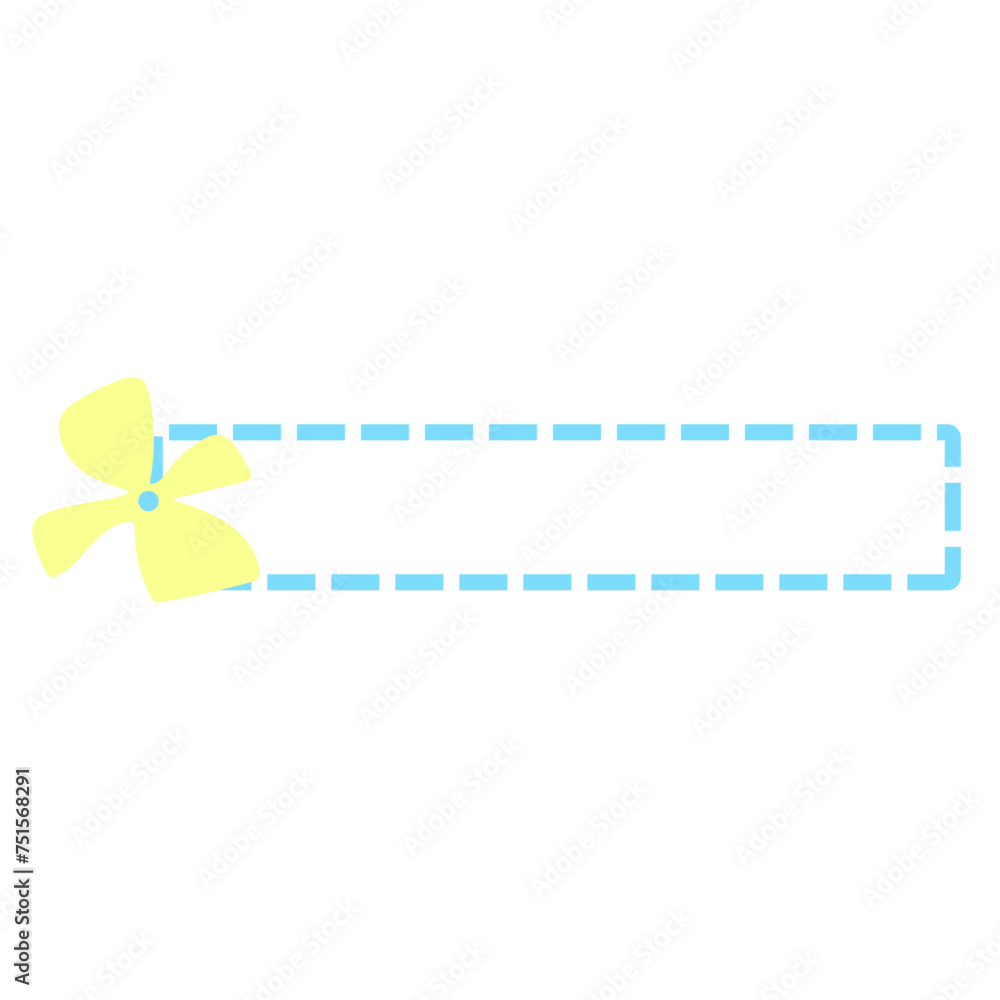 Cute floral sticky notes, digital art illustration