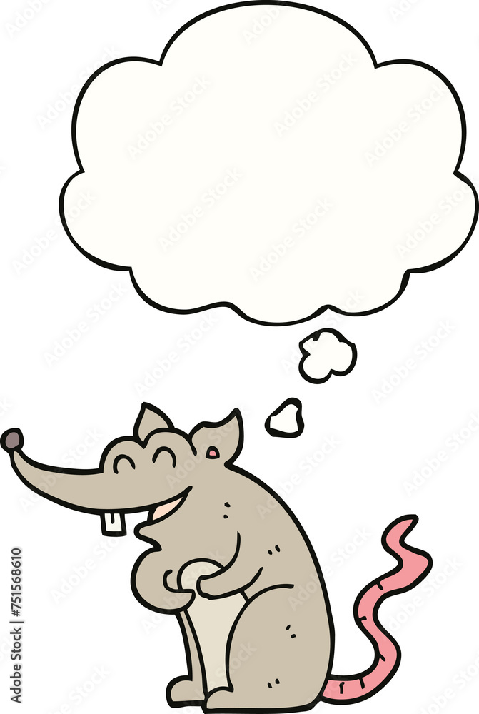 cartoon rat and thought bubble cartoon rat and thought bubble