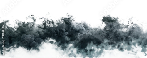 A dark, swirling cloud of smoke that is almost as tall as the sky Isolated on transparent background, PNG