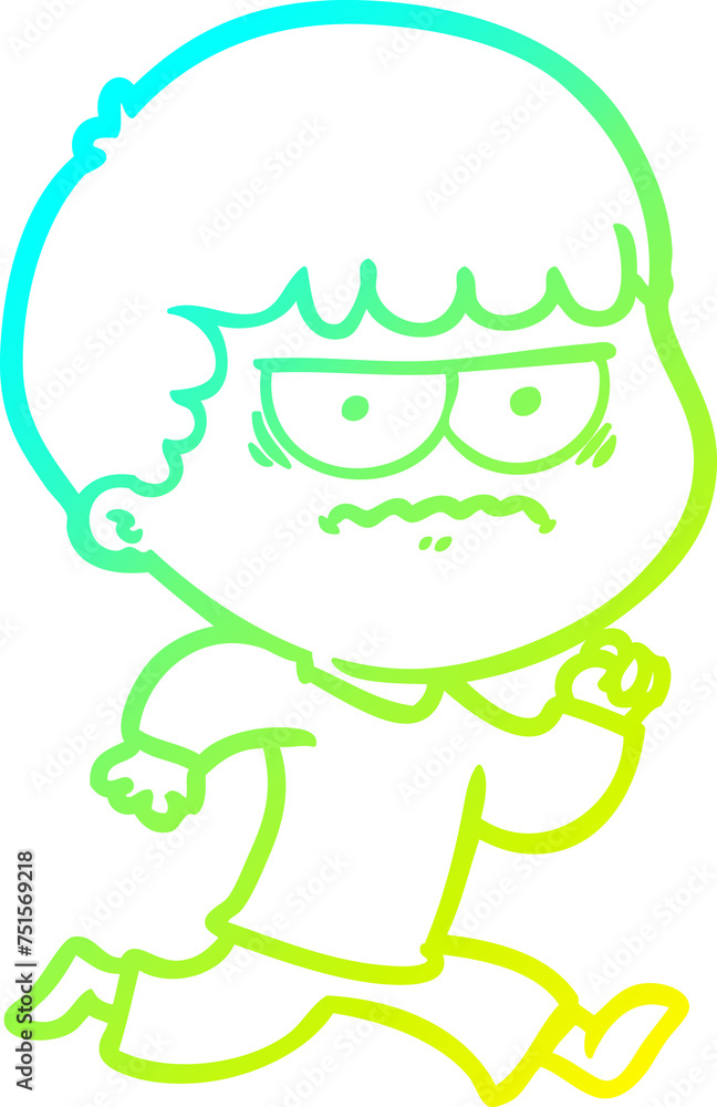 cold gradient line drawing cartoon angry man cold gradient line drawing cartoon angry man