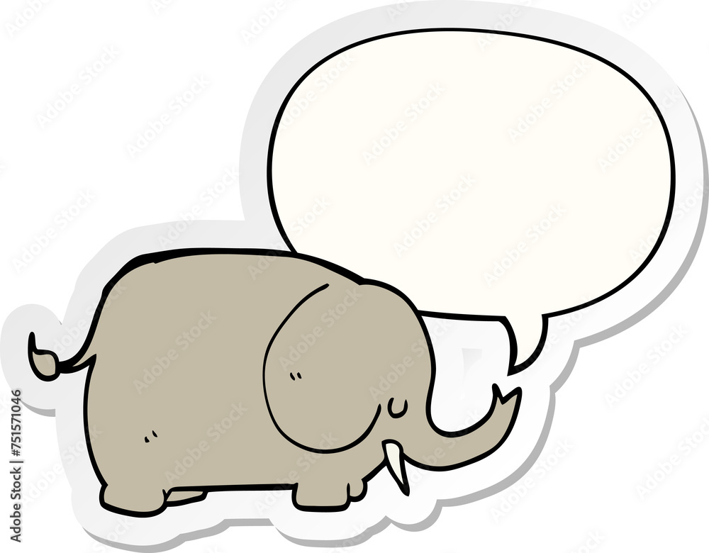 cartoon elephant and speech bubble sticker cartoon elephant and speech bubble sticker