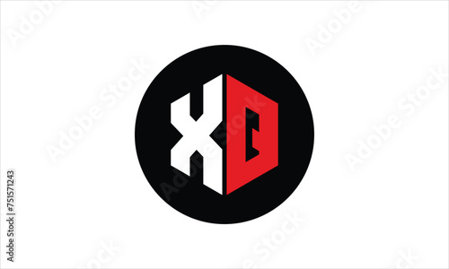 XQ initial letter polygon icon gaming logo design vector template. batman logo, sports logo, monogram, falcon, war game, symbol, playing logo, abstract, fighting, typography, icon, minimal, premier  photo