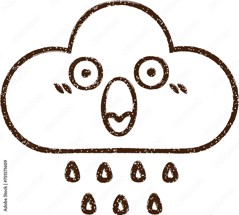 Rain Cloud Charcoal Drawing