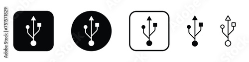 usb icon. vector symbol on transparent background.