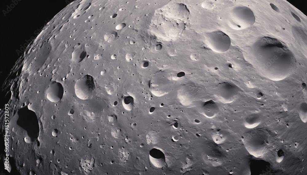 Moon surface. Craters on the lunar soil. Fantastic texture of the moon surface - obrazy, fototapety, plakaty 