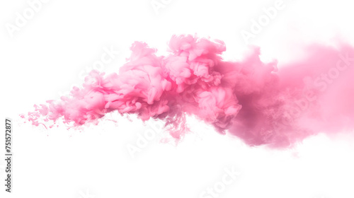 Pink smoke billowing. Isolated on transparent background, PNG
