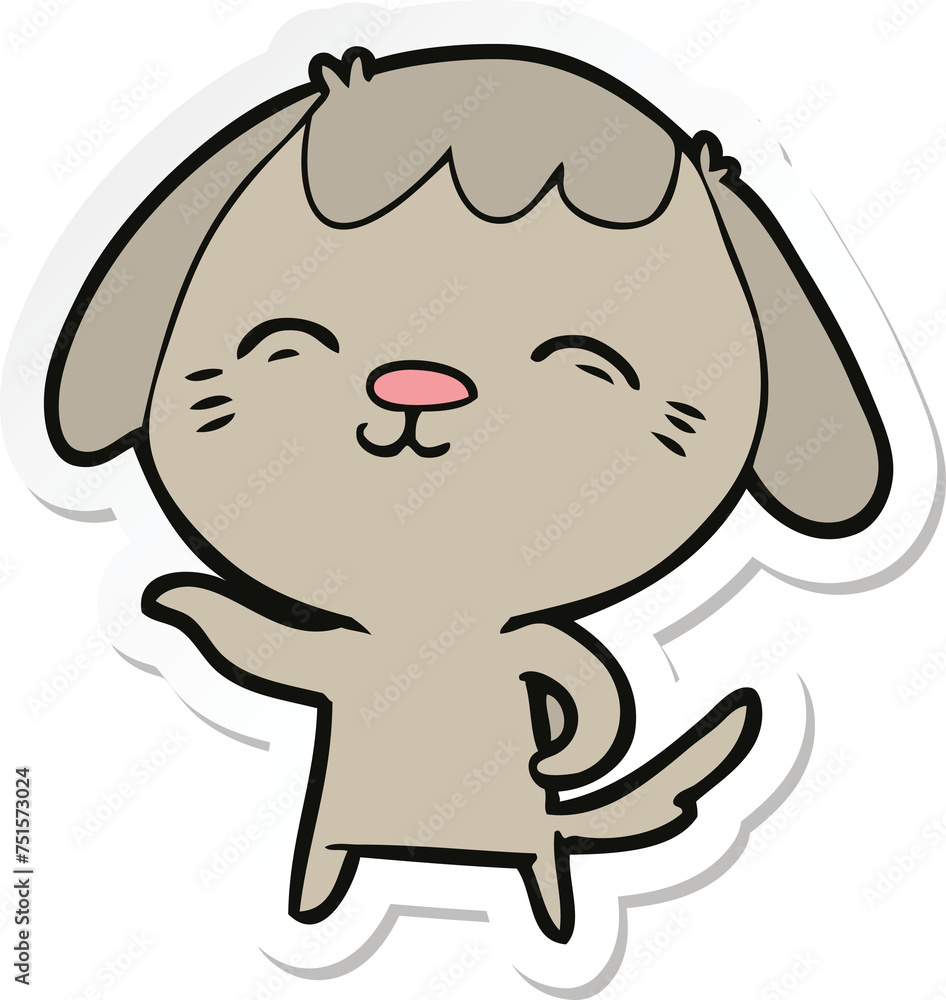 sticker of a happy cartoon dog sticker of a happy cartoon dog