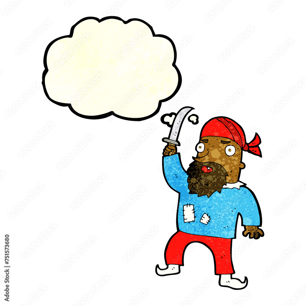 cartoon pirate with thought bubble cartoon pirate with thought bubble