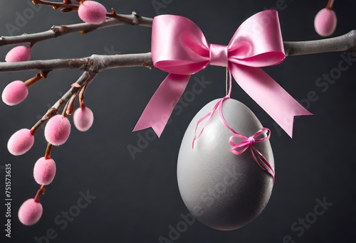 easter eggs with ribbon