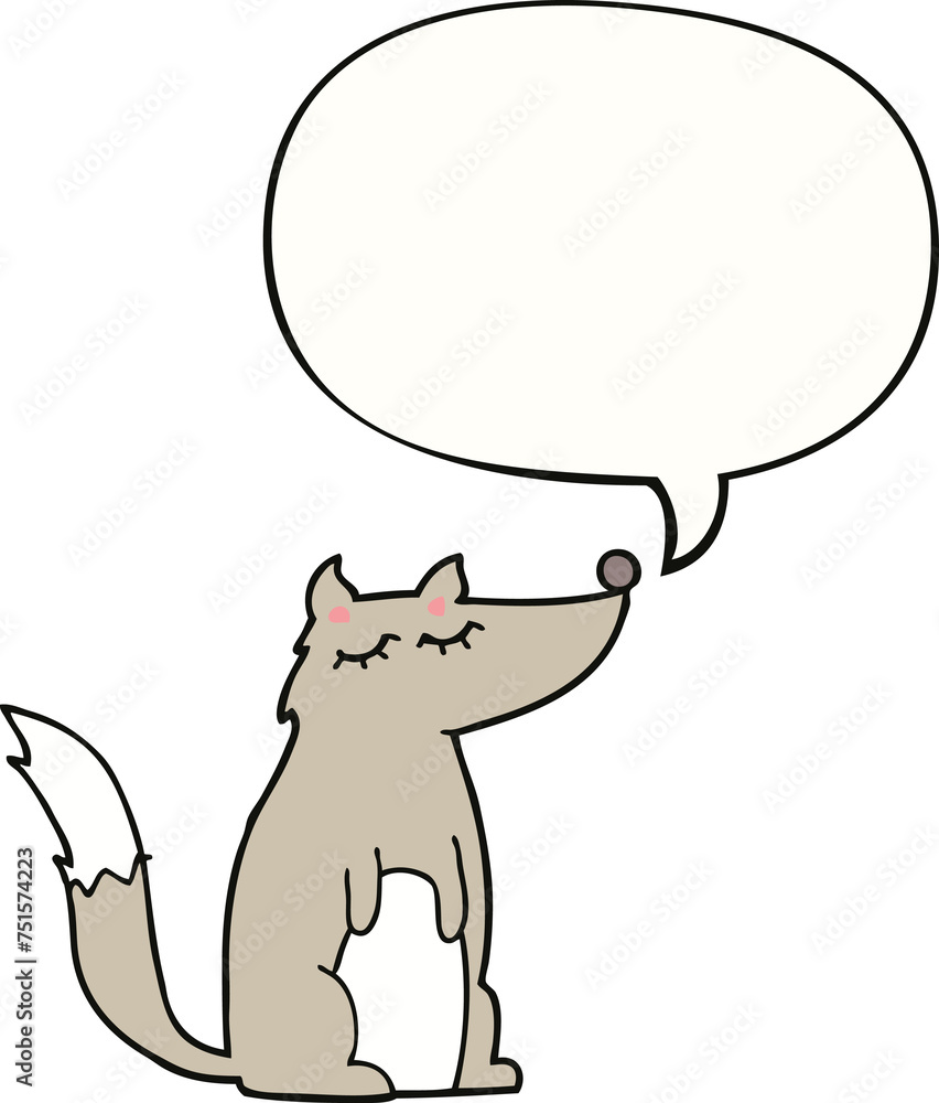 cartoon wolf and speech bubble cartoon wolf and speech bubble