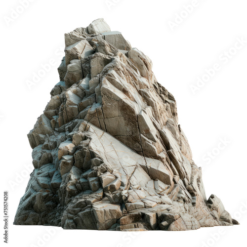 A large rock, mountain. Isolated on transparent background, PNG