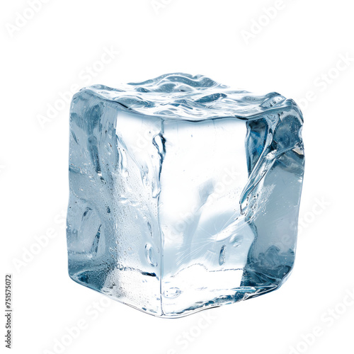 A cube of ice. Isolated on transparent background, PNG