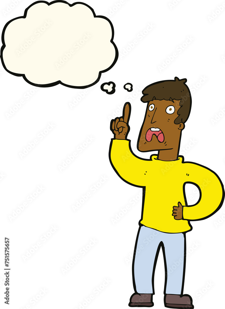 cartoon man with complaint with thought bubble cartoon man with complaint with thought bubble