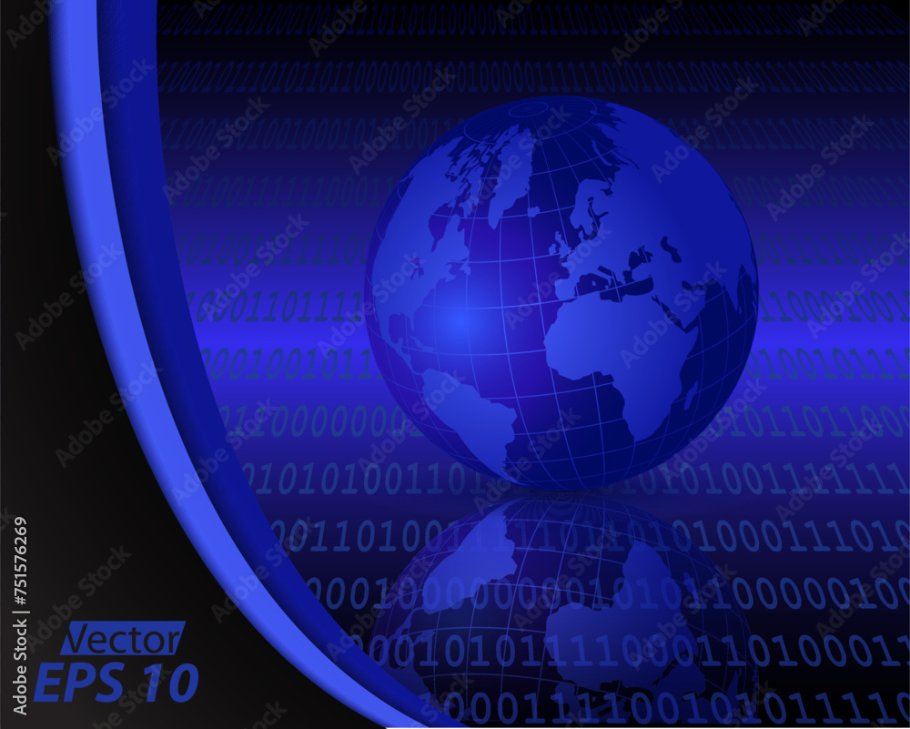 world globe with binary code/ business backdrop / vector world globe with binary code/ business backdrop / vector