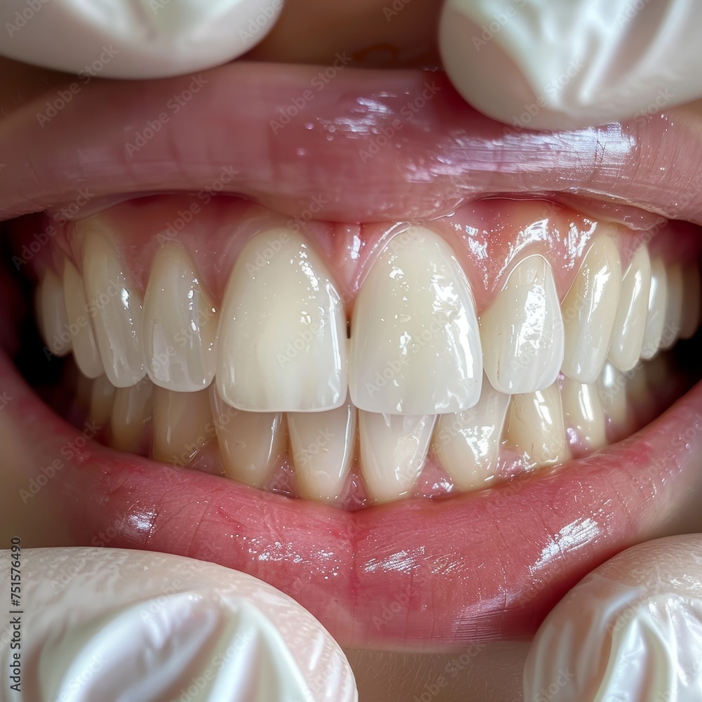 Examination of the bite and teeth in a dental clinic.