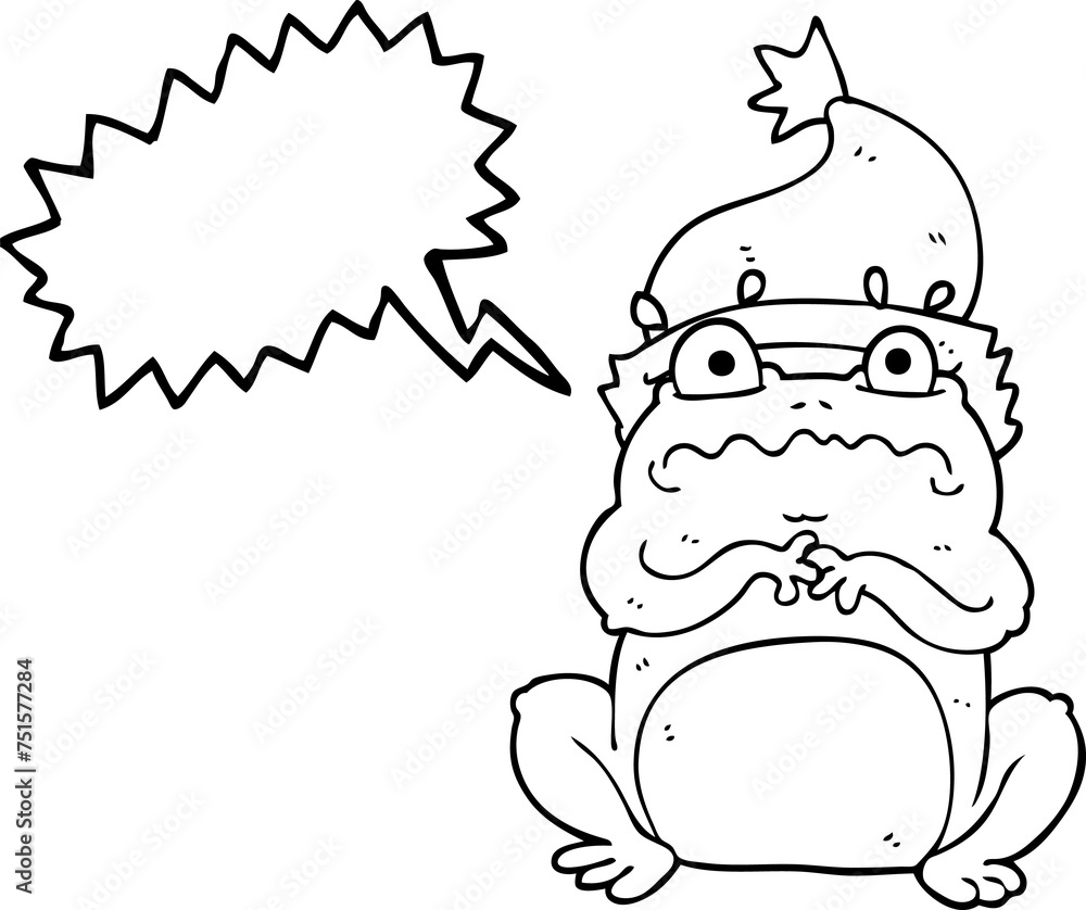 speech bubble cartoon frog in christmas hat speech bubble cartoon frog in christmas hat