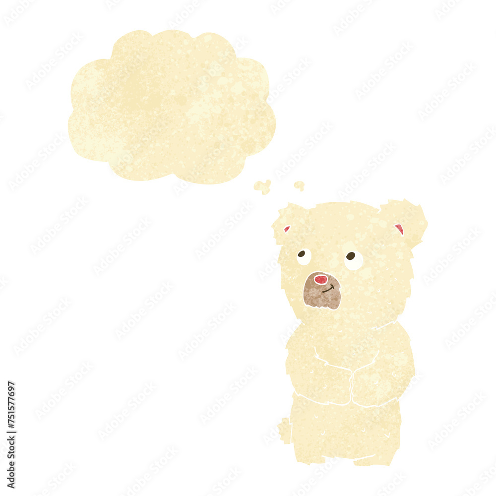 cartoon polar bear cub with thought bubble cartoon polar bear cub with thought bubble