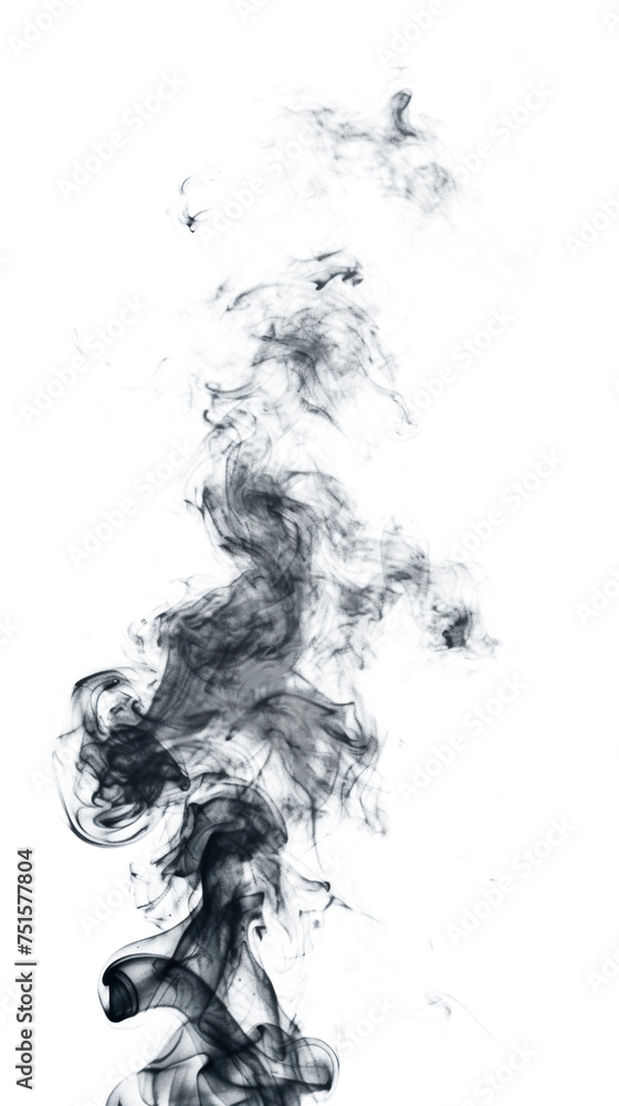 Fototapeta premium A large cloud of smoke is rising from a fire Isolated on transparent background, PNG