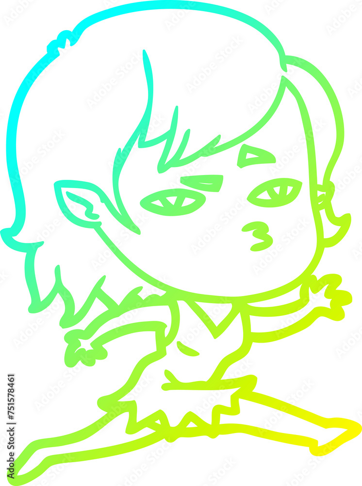 cold gradient line drawing cartoon vampire girl cold gradient line drawing cartoon vampire girl