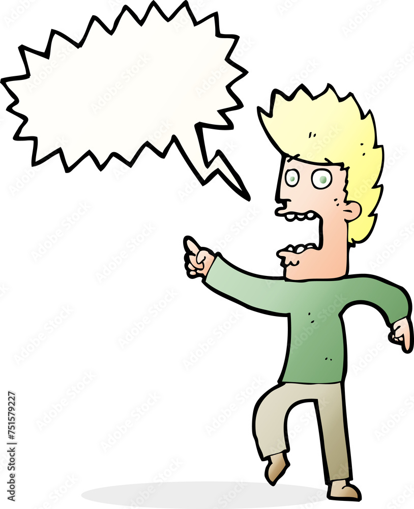 cartoon terrified man with speech bubble cartoon terrified man with speech bubble