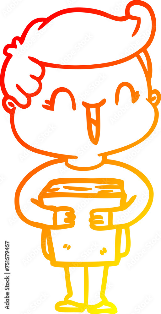warm gradient line drawing cartoon laughing boy warm gradient line drawing cartoon laughing boy