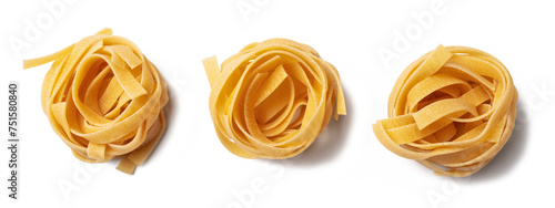 fettuccine pasta isolated on white background