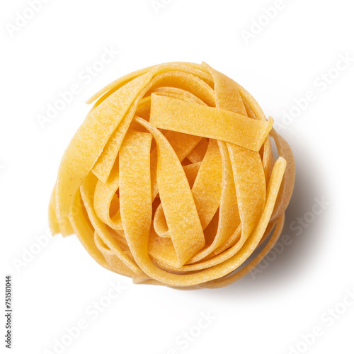 fettuccine pasta isolated on white background