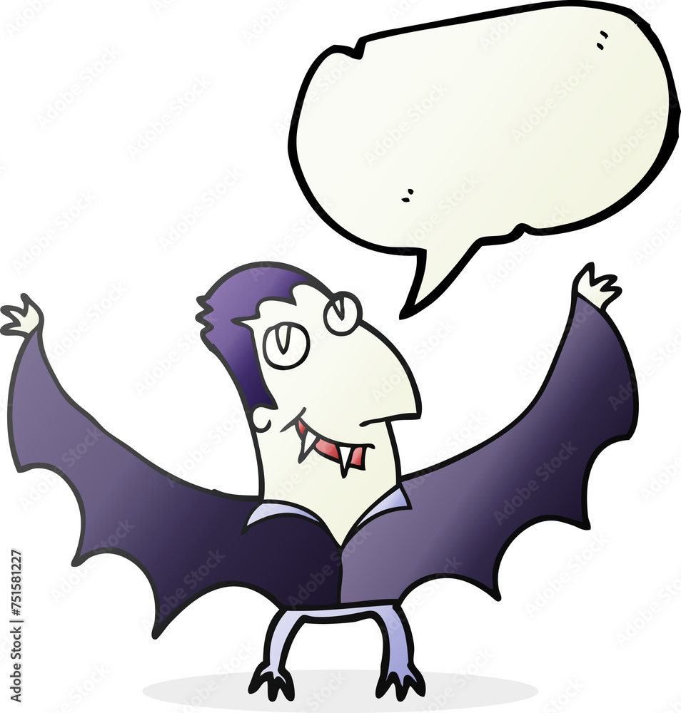 Fototapeta premium speech bubble cartoon vampire