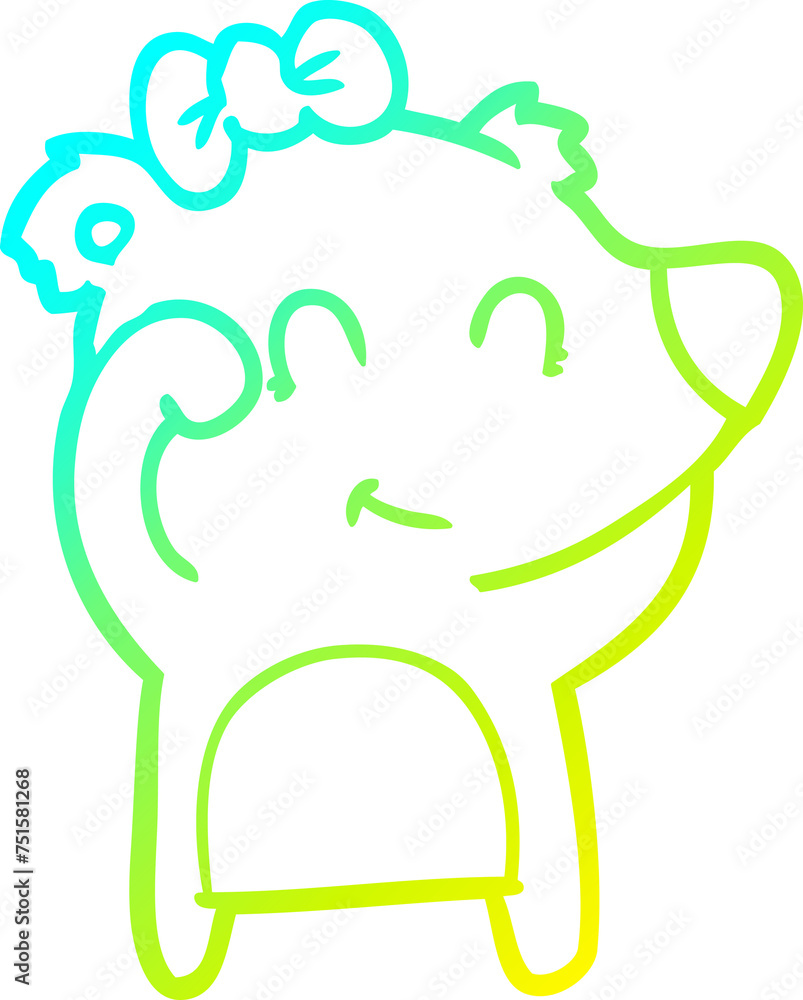 cold gradient line drawing female bear cartoon cold gradient line drawing female bear cartoon