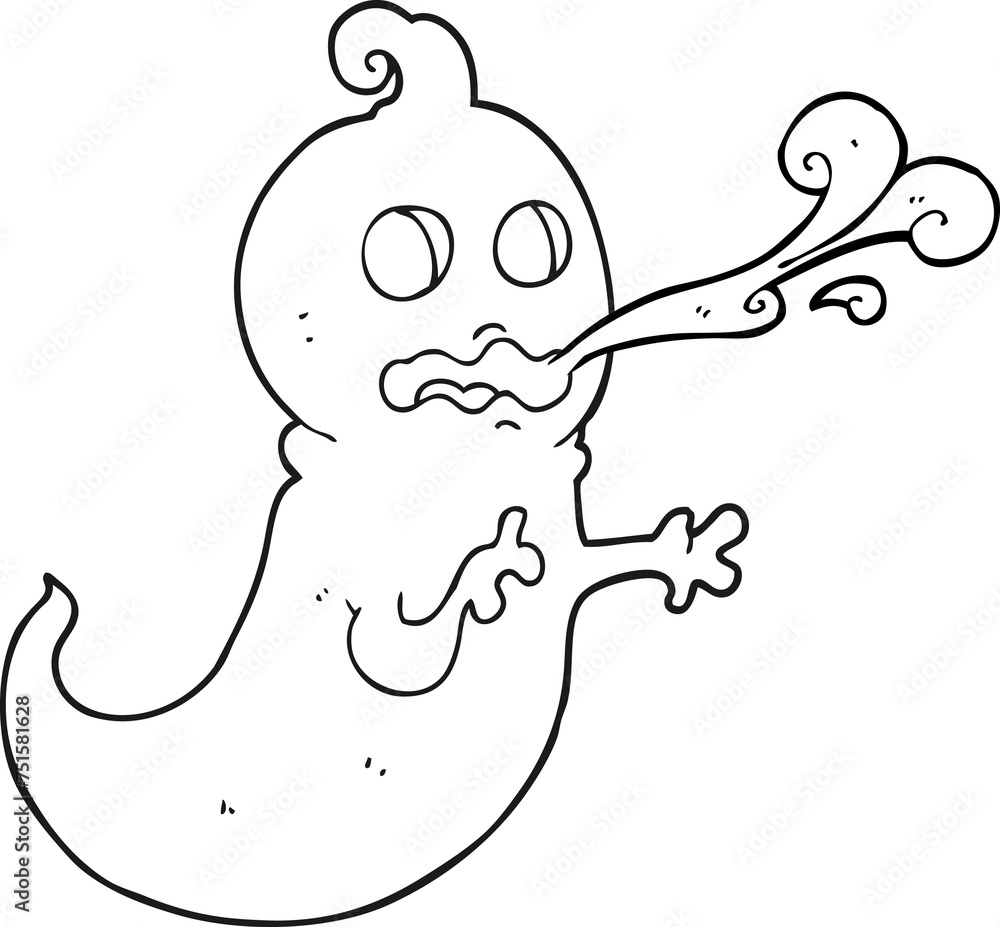 black and white cartoon slimy ghost black and white cartoon slimy ghost