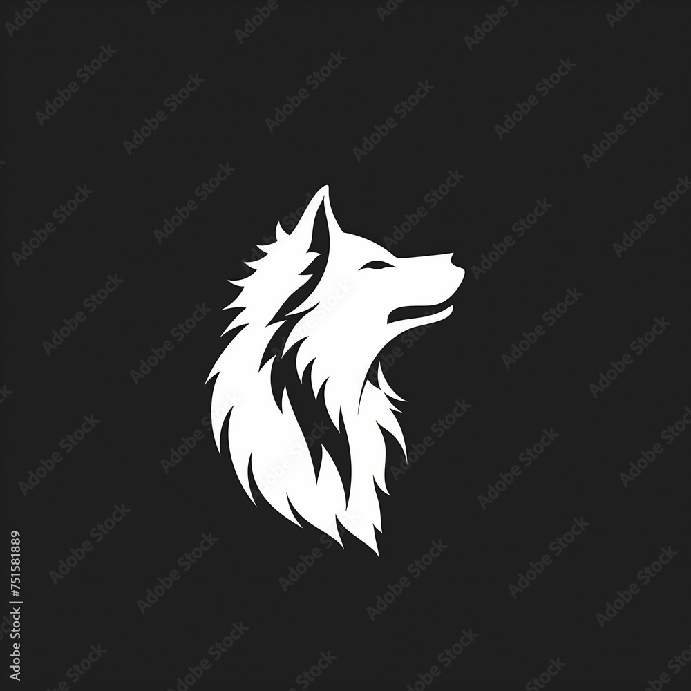 Obraz premium Wolf Profile Silhouette icon