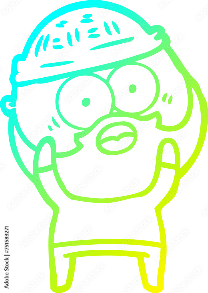 cold gradient line drawing cartoon bearded man cold gradient line drawing cartoon bearded man