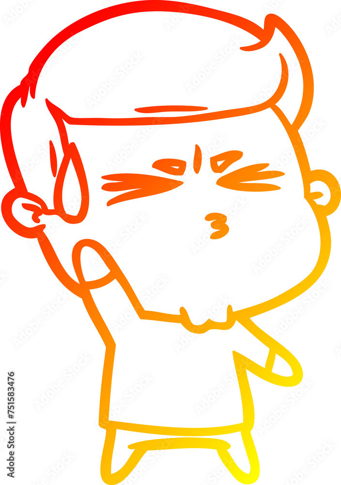 warm gradient line drawing cartoon happy man running warm gradient line drawing cartoon happy man running