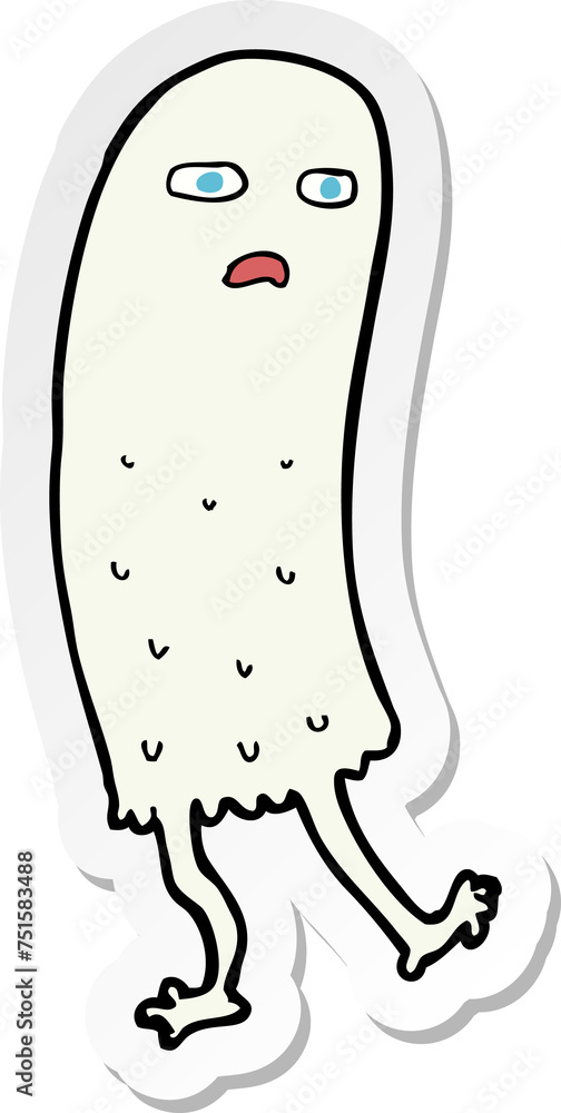 sticker of a cartoon funny ghost sticker of a cartoon funny ghost