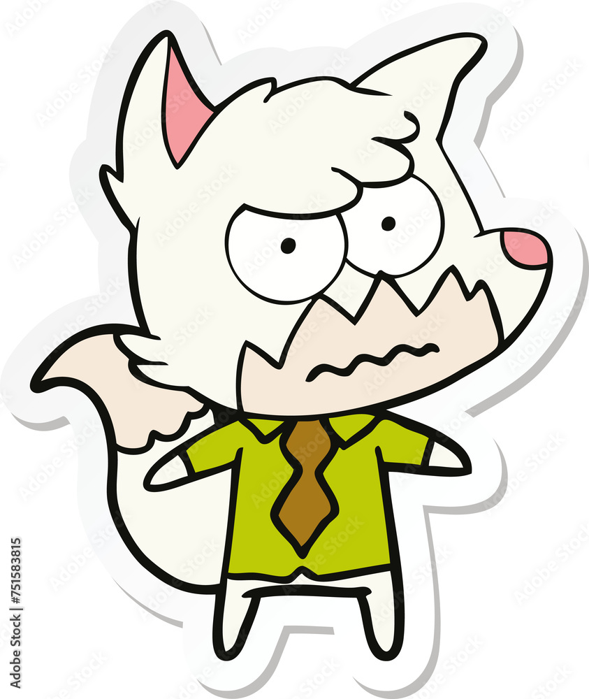 sticker of a cartoon annoyed fox sticker of a cartoon annoyed fox